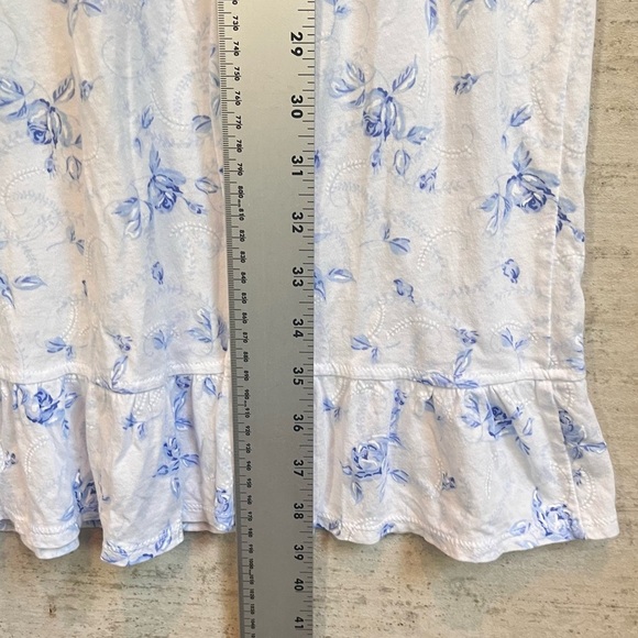 Eileen West Floral Lightweight Night Gown Sz S Romantic Cottagecore Prairie Lace - Picture 13 of 16